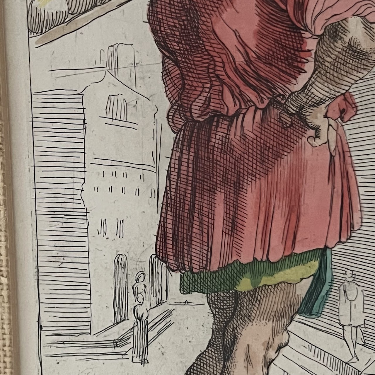 Simon Guillain After Annibale Carraci 'Baker' and 'Miller' Hand-Colored Engraving Pair