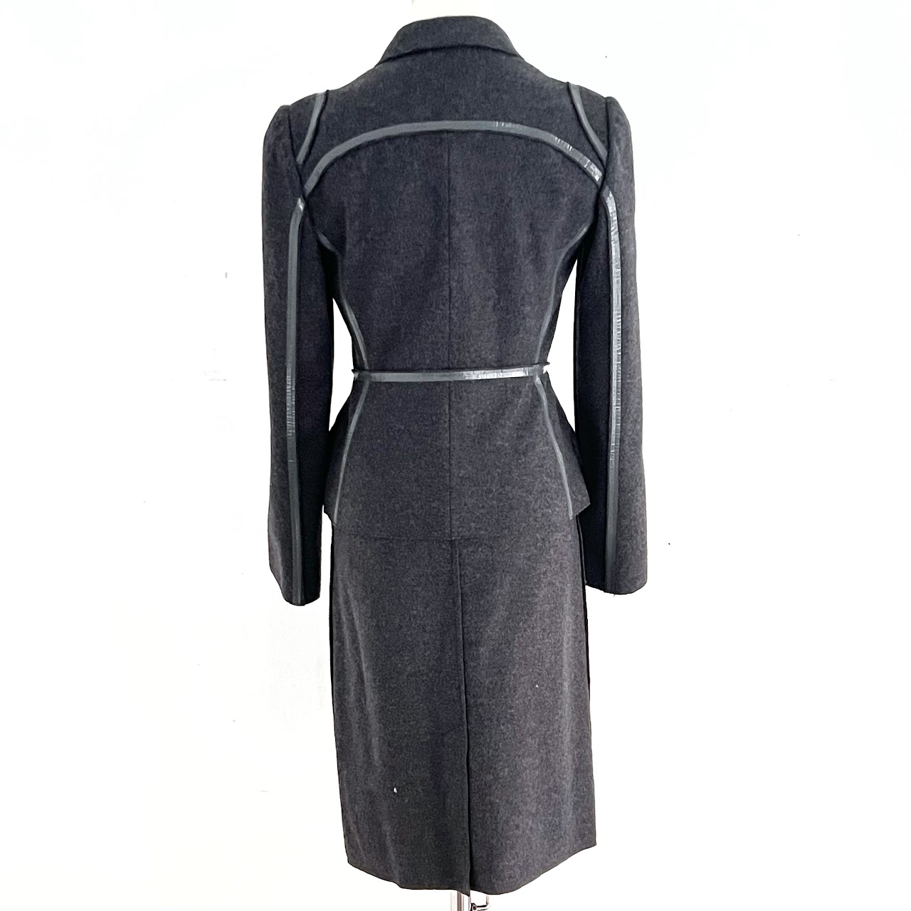 Prada Grey Virgin Wool Skirt Suit