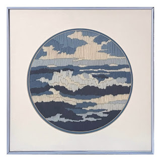 Oceanscape Vintage Textile Artwork