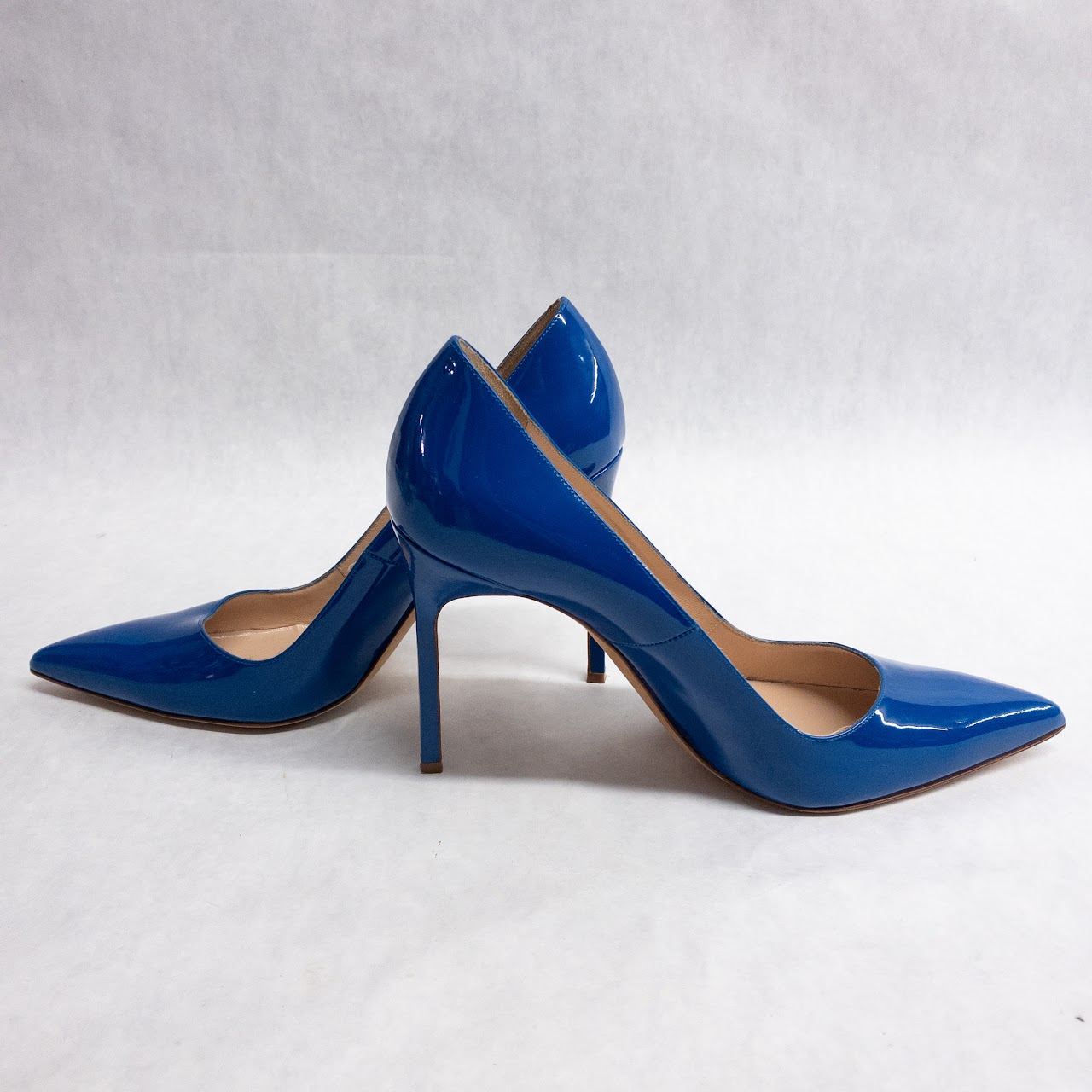 Manolo Blahnik Electric Blue Patent Leather Pumps