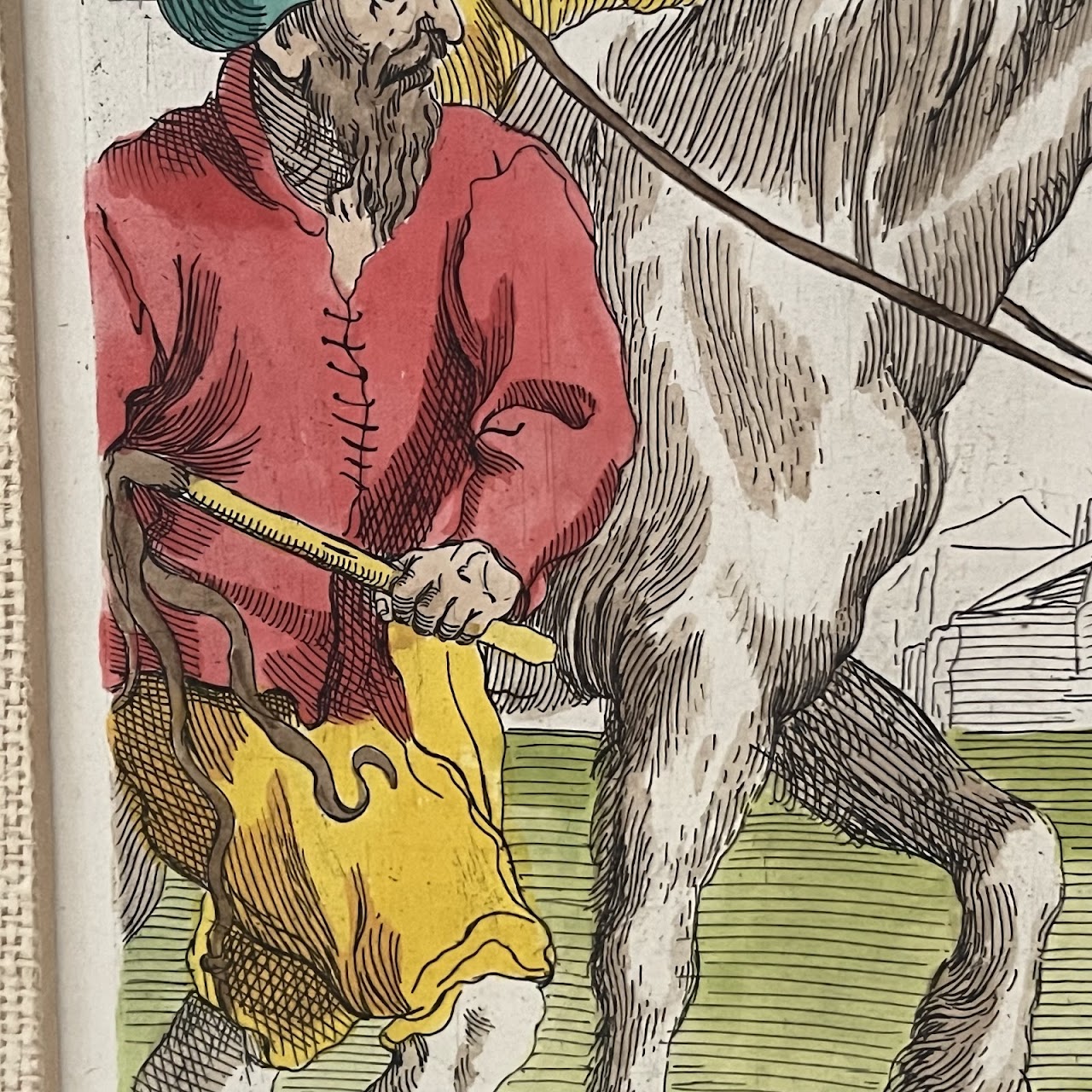 Simon Guillain After Annibale Carraci 'Baker' and 'Miller' Hand-Colored Engraving Pair