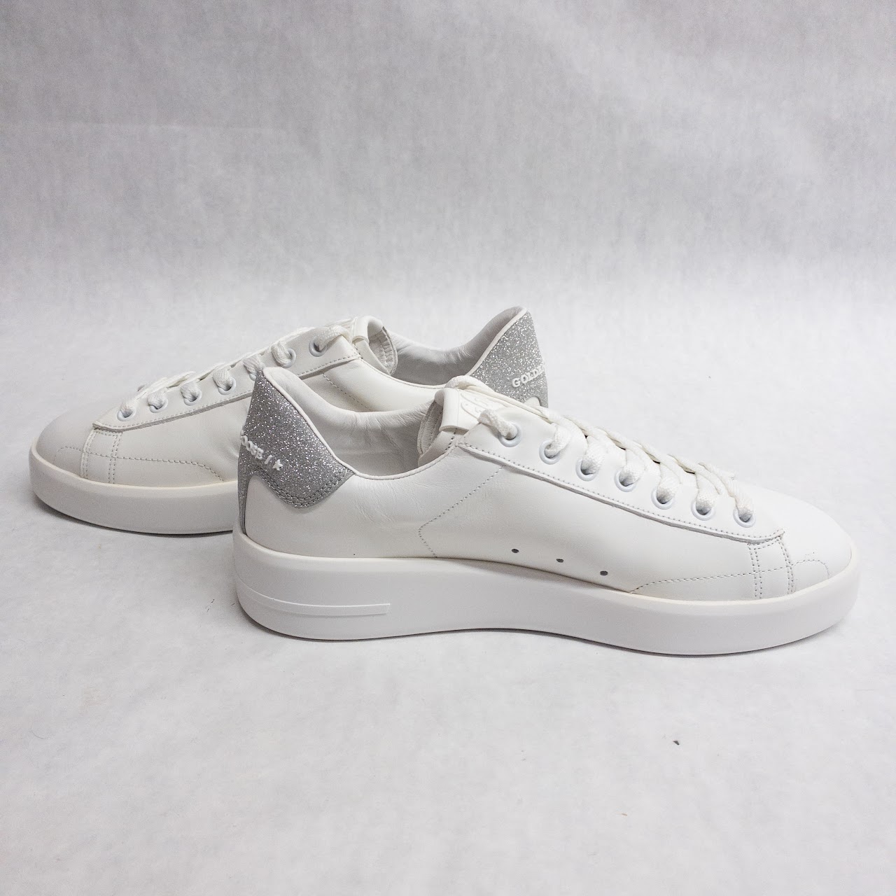 Golden Goose NEW Pure New White and Silver Sneakers