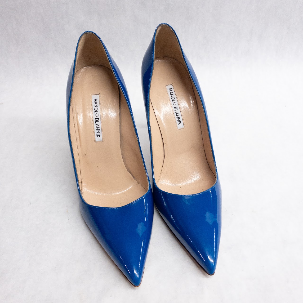 Manolo Blahnik Electric Blue Patent Leather Pumps