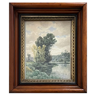 Claude-François-Auguste Mesgrigny Signed French Landscape Watercolor Painting