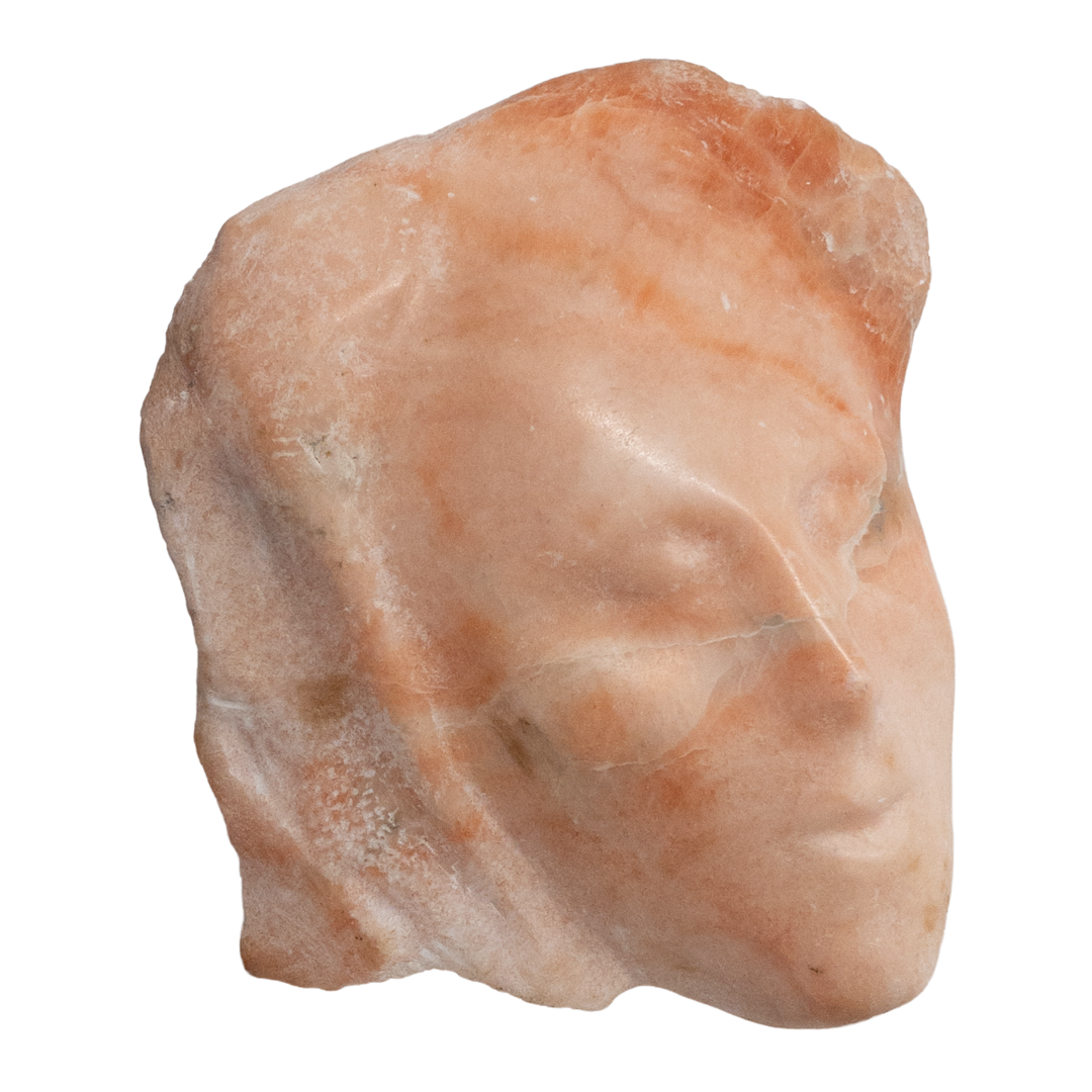 Pink Marble Carved Face