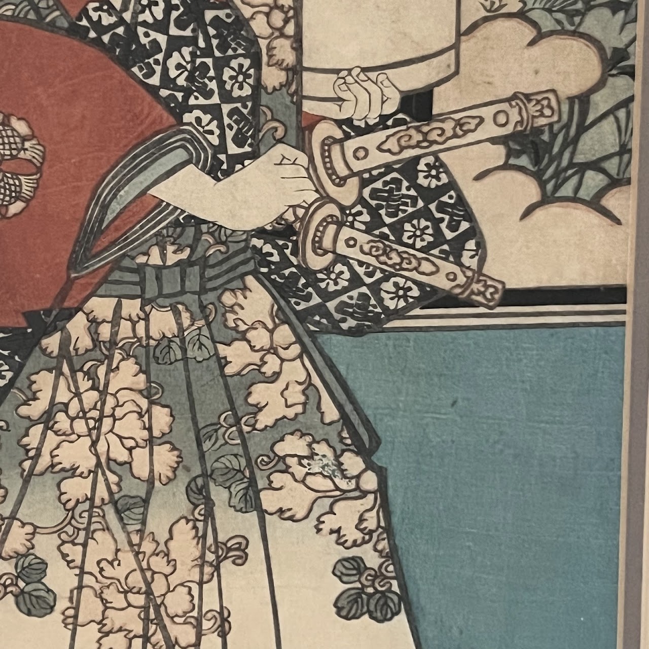 Utagawa Kunitsuna II 'Kabuki Actors...' Japanese Woodblock Print Pair