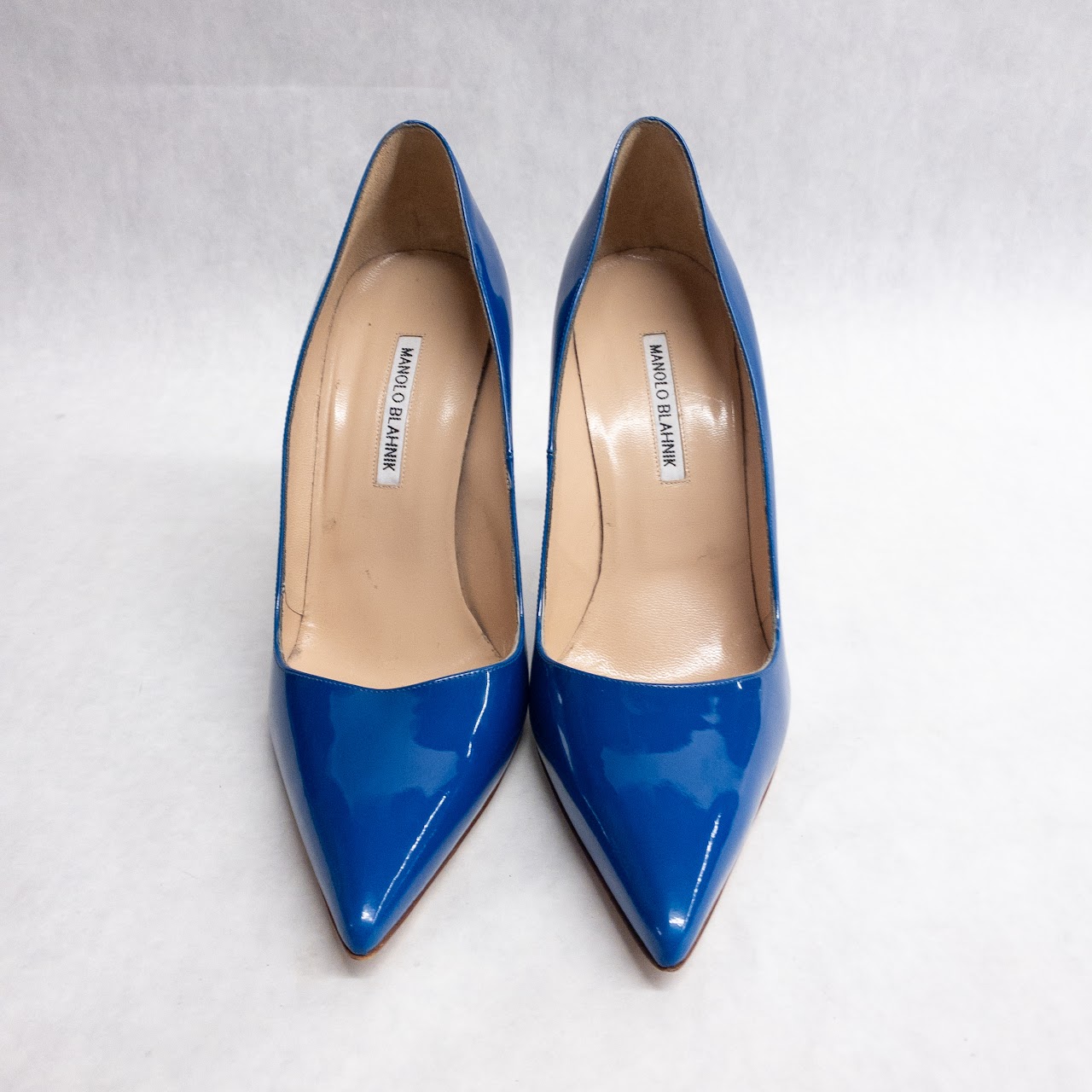 Manolo Blahnik Electric Blue Patent Leather Pumps