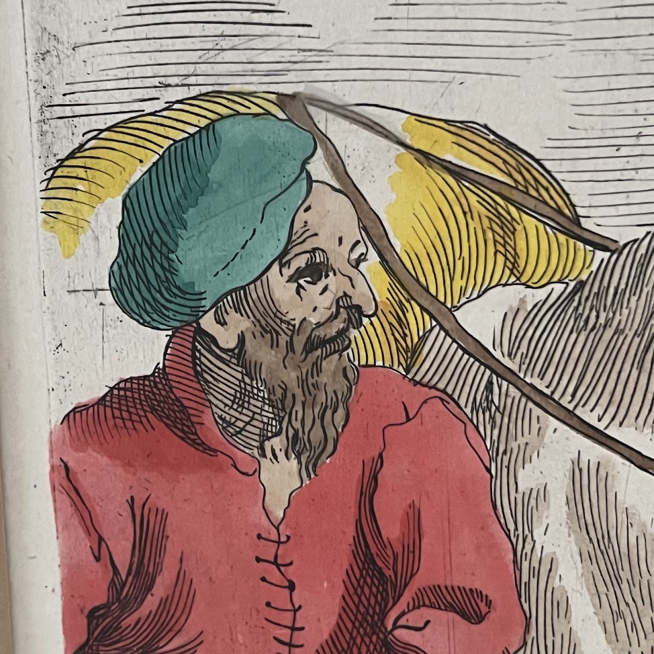 Simon Guillain After Annibale Carraci 'Baker' and 'Miller' Hand-Colored Engraving Pair