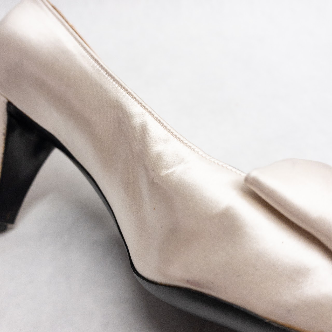 Christian Dior Vintage Ivory Satin Heels