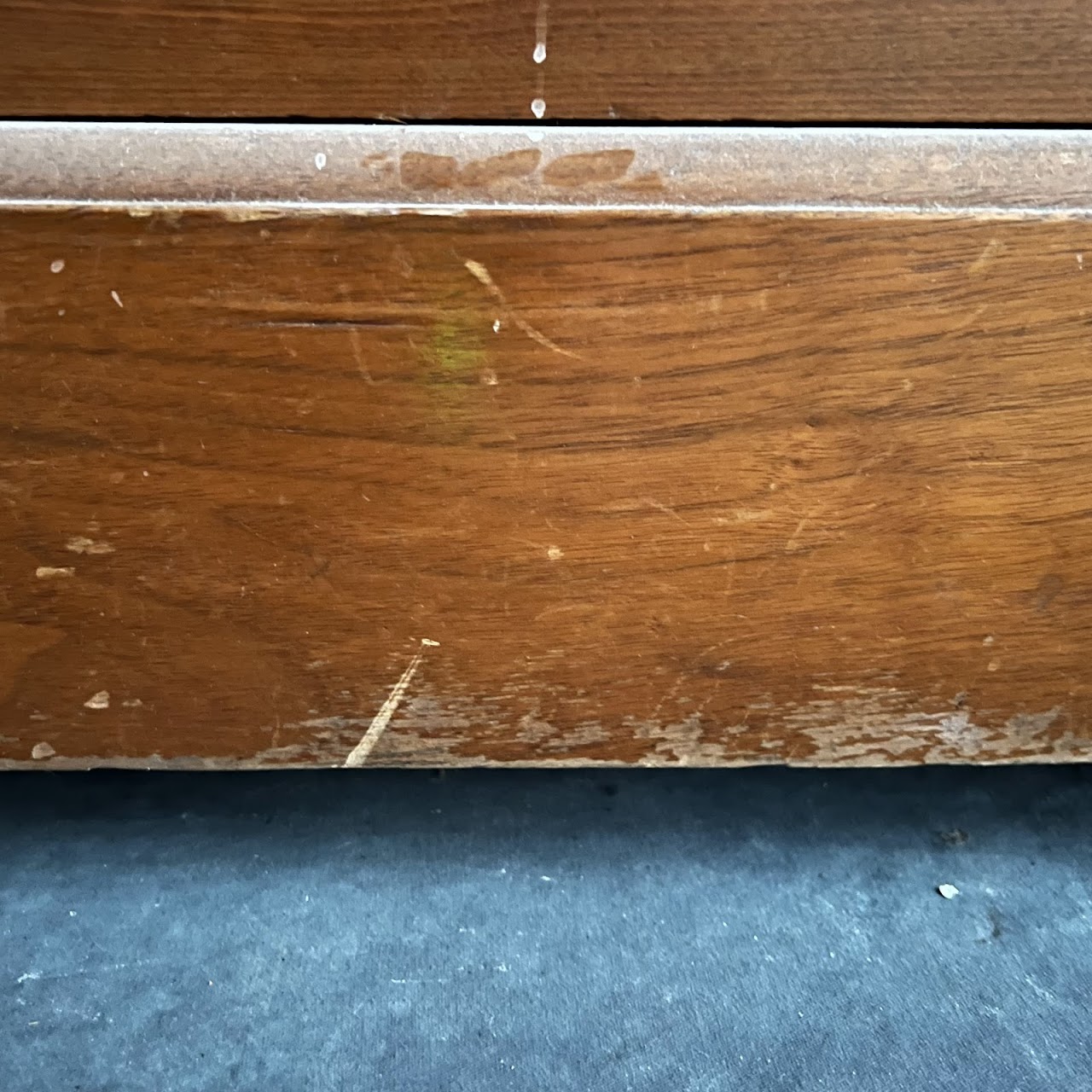 Victorian Pine and Walnut Burl Stone Top Three Drawer Dresser