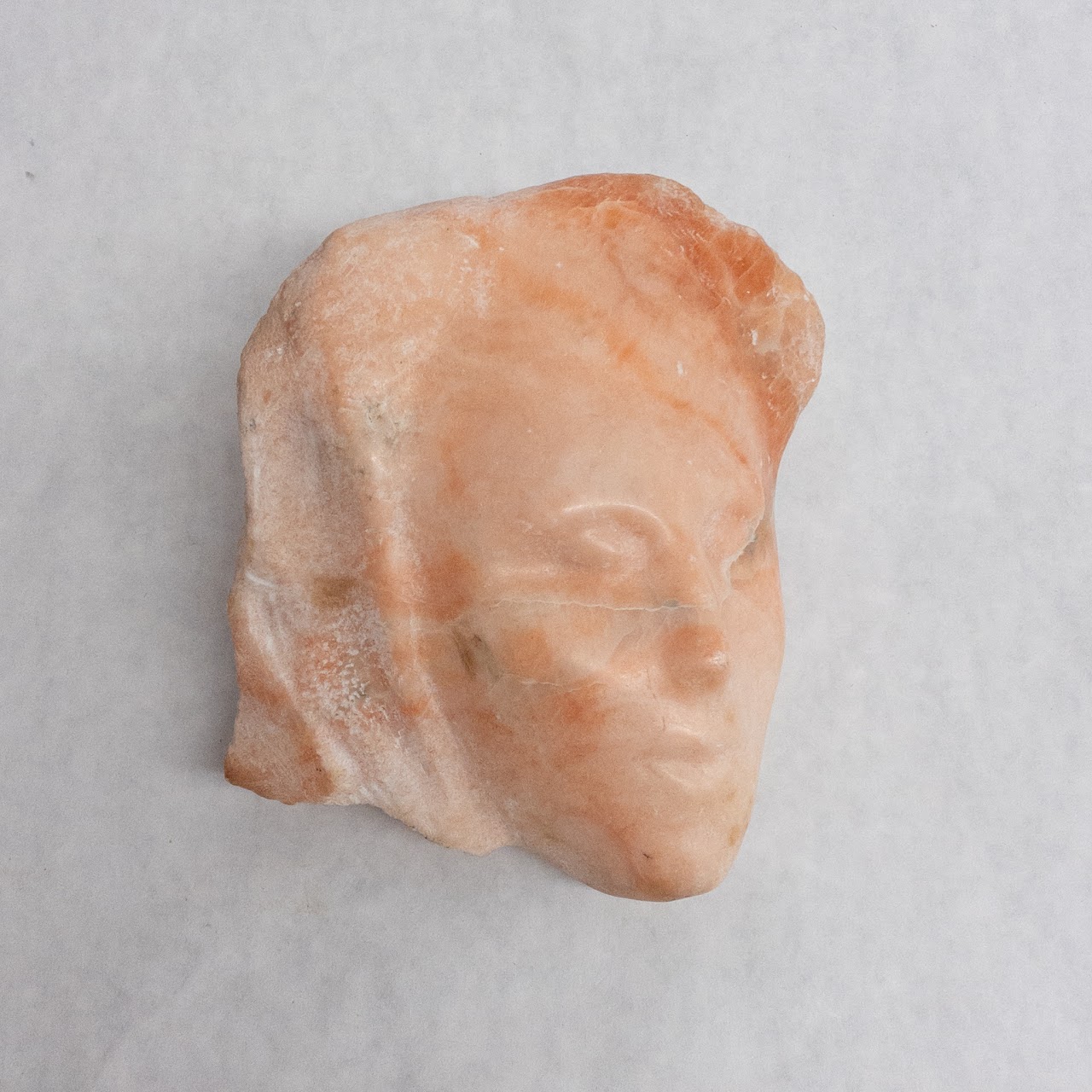 Pink Marble Carved Face