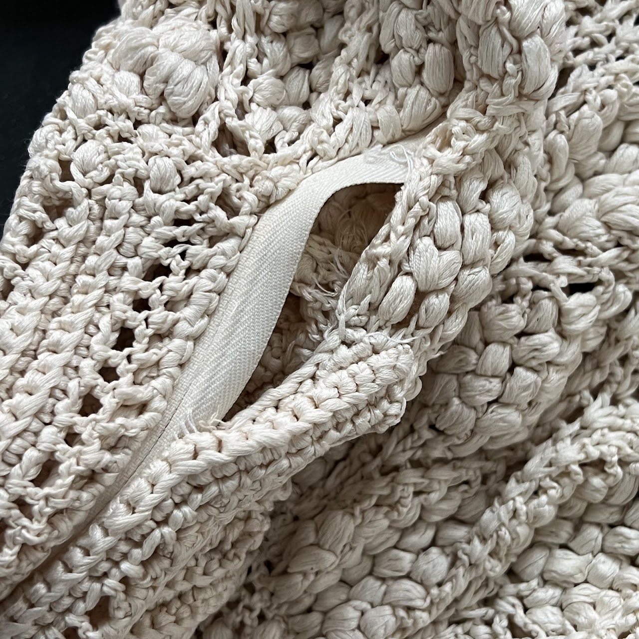 Oscar de la Renta Crocheted Ivory Silk Blouse