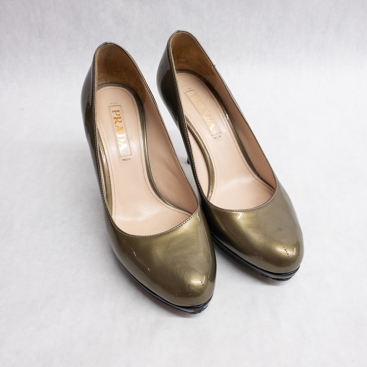 Prada Two-Tone Patent Leather Pumps