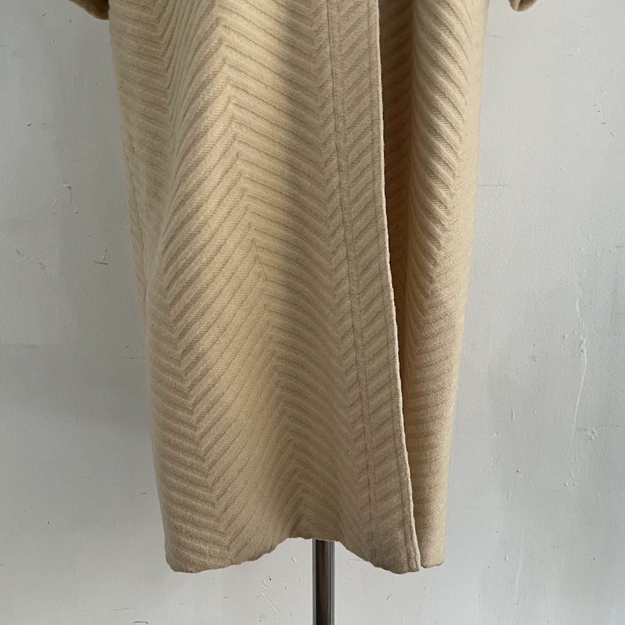 Valentino Miss V Vintage Ivory Wool Chevron Coat