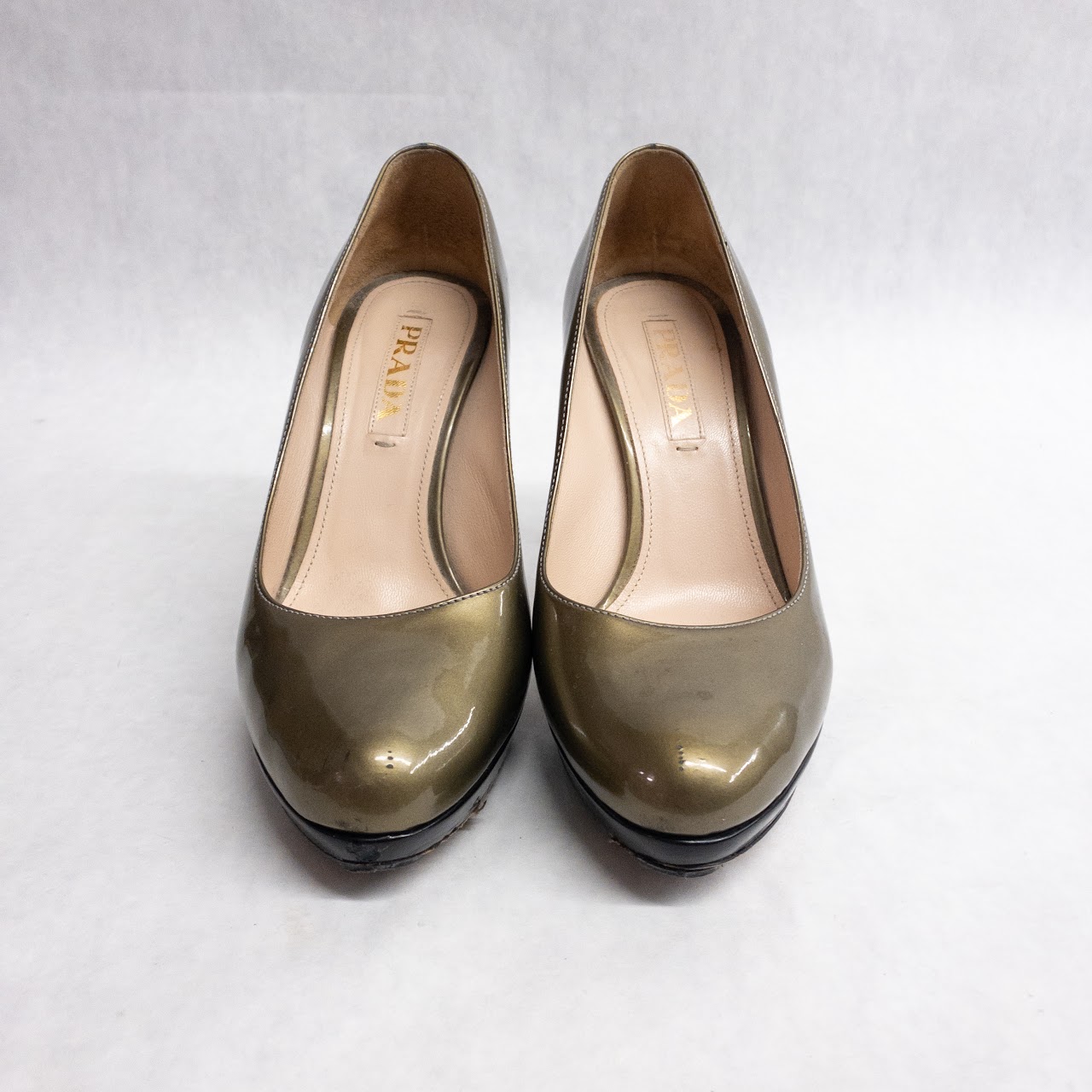 Prada Two-Tone Patent Leather Pumps