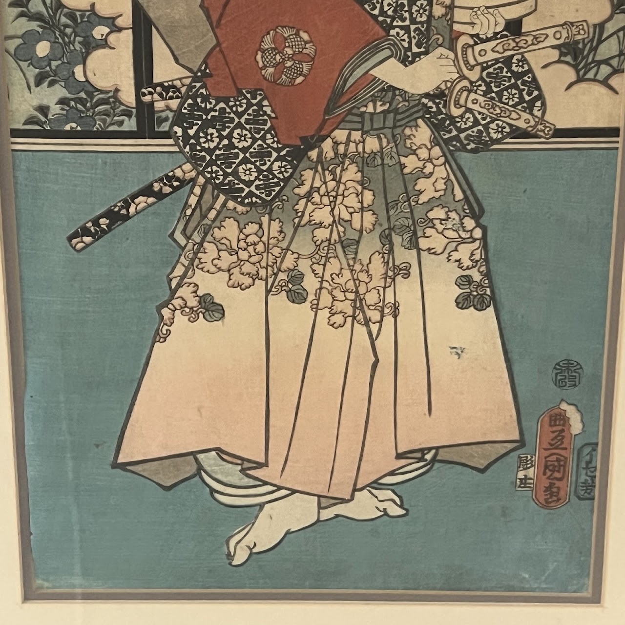 Utagawa Kunitsuna II 'Kabuki Actors...' Japanese Woodblock Print Pair