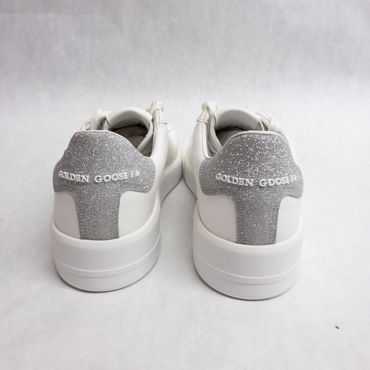 Golden Goose NEW Pure New White and Silver Sneakers