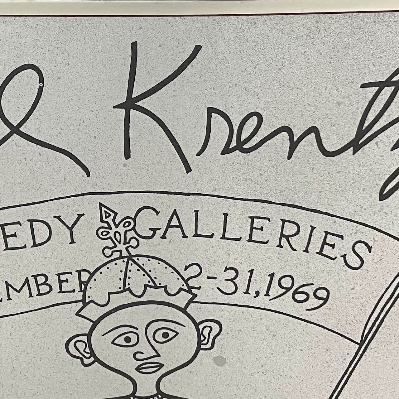 Earl Krentzin Signed 'Silver Sculpture' Kennedy Galleries Lithograph Exhibition Poster, 1969