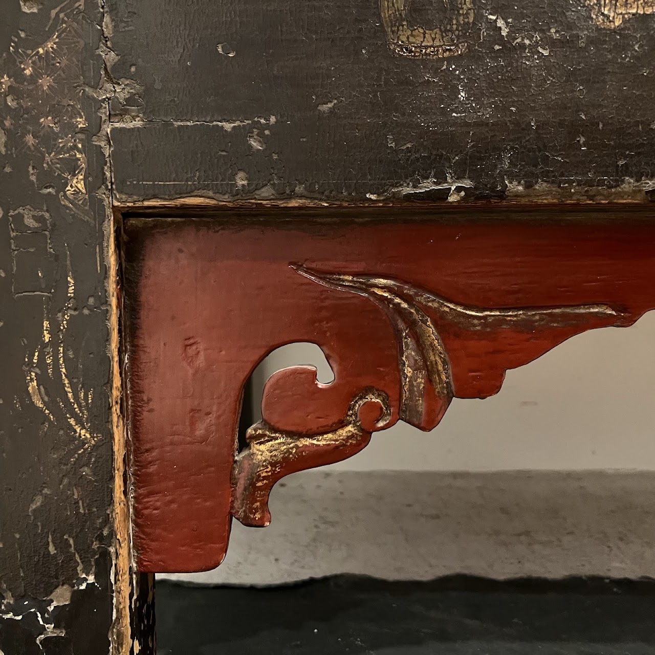 19th C. Chinese Gilt Decorated Lacquered Cabinet