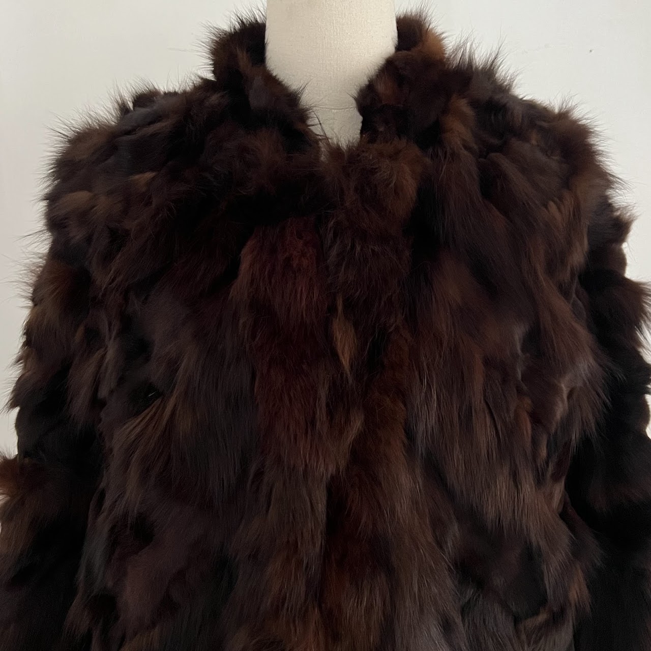 Mink and Rabbit Patchwork Fur Coat