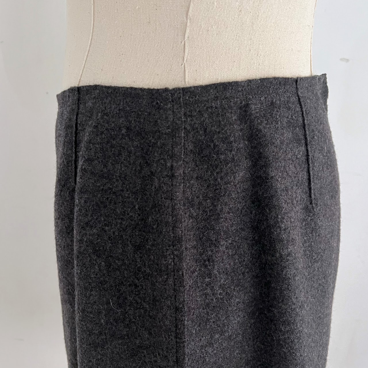 Prada Grey Virgin Wool Skirt Suit