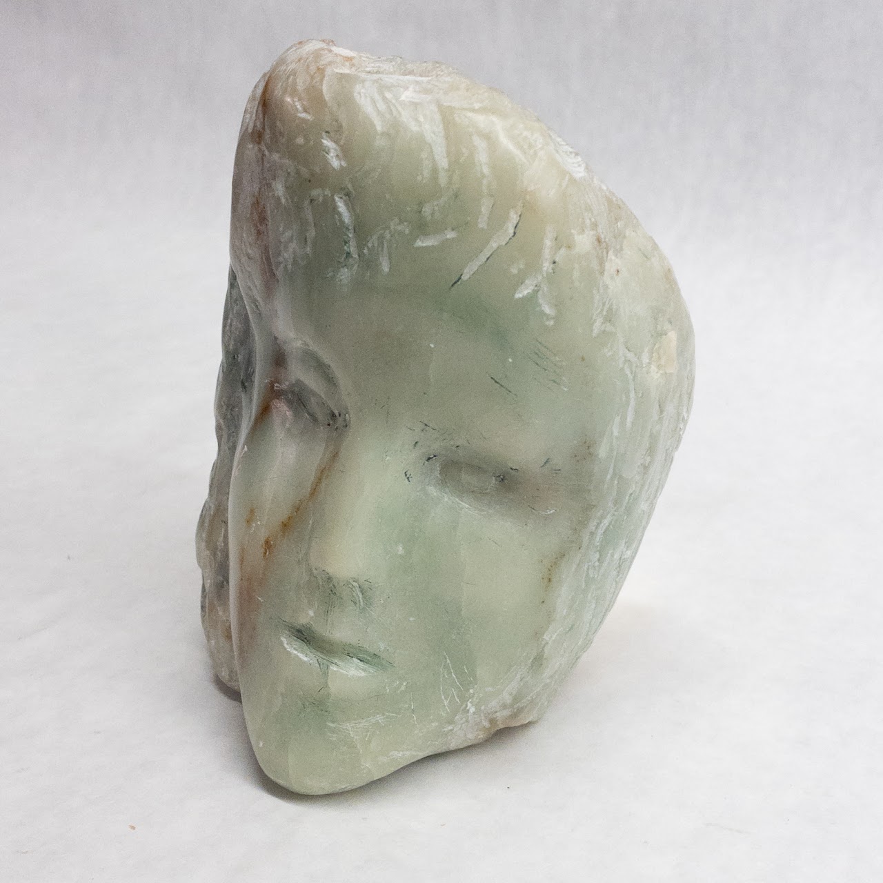 Green Marble Carved Face