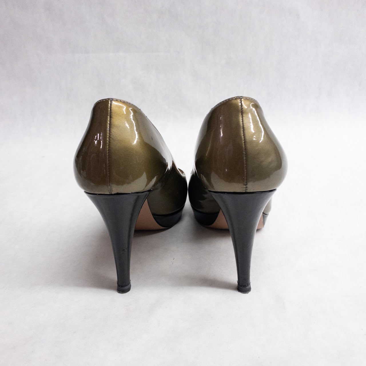 Prada Two-Tone Patent Leather Pumps