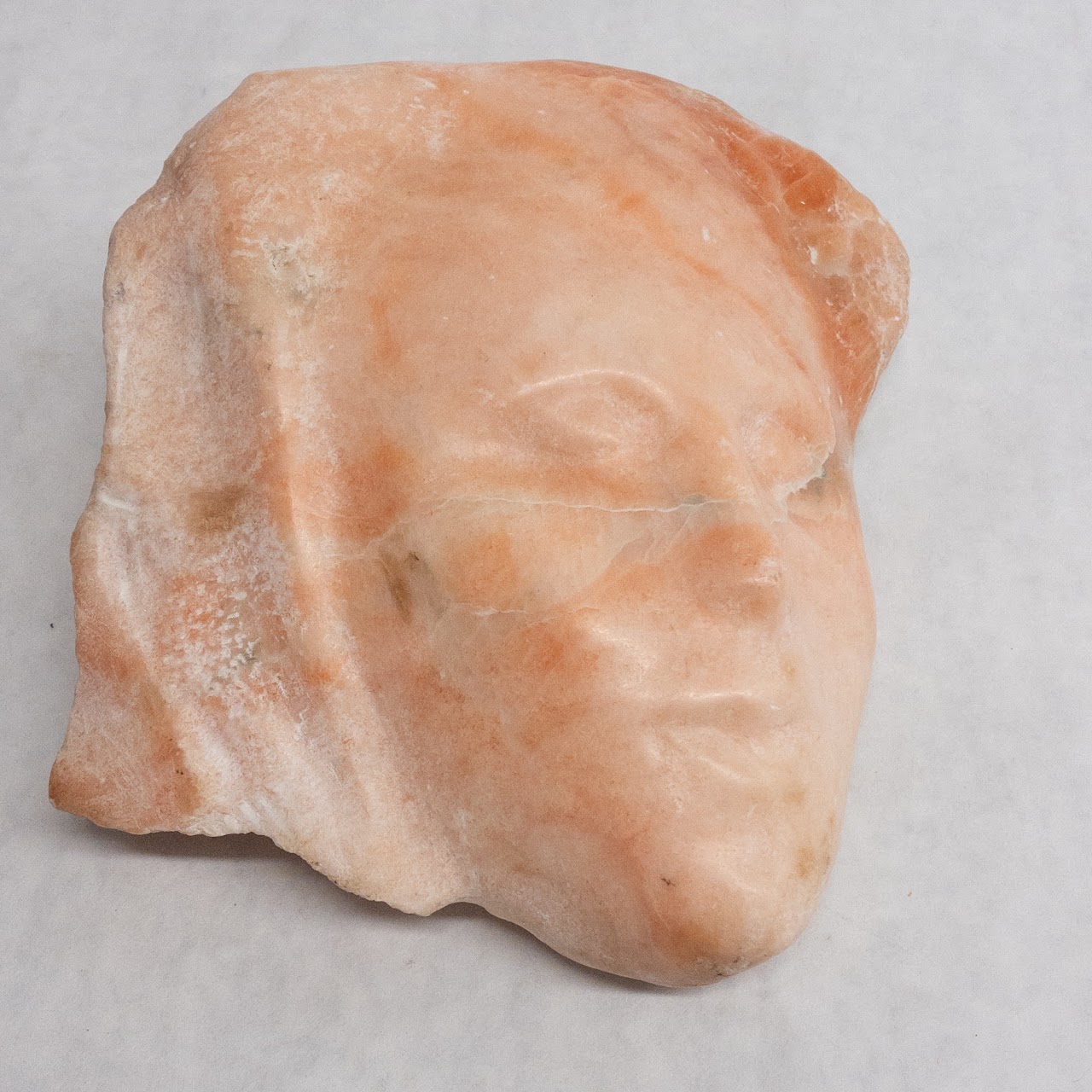 Pink Marble Carved Face