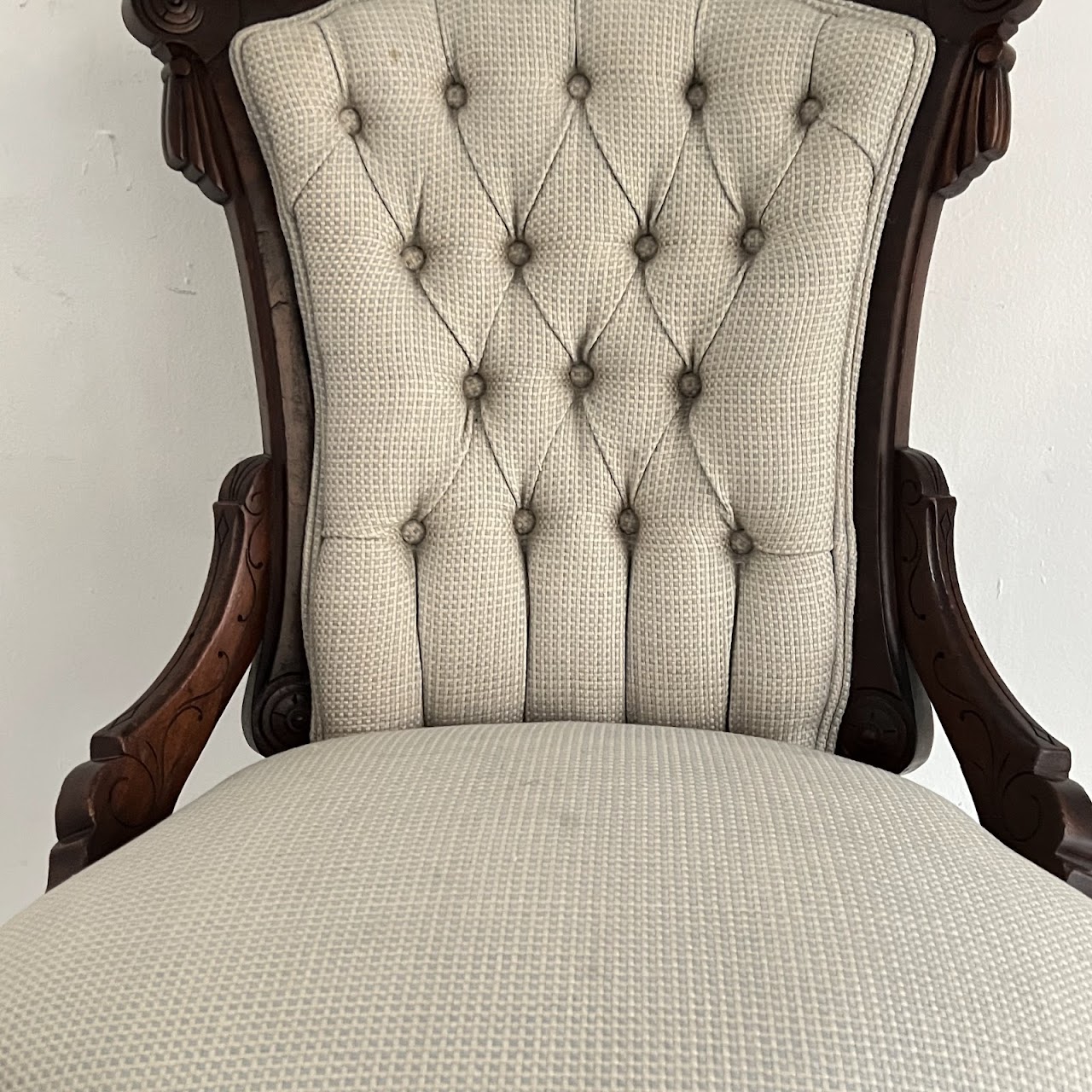 Eastlake Victorian Walnut Parlor Chair Pair