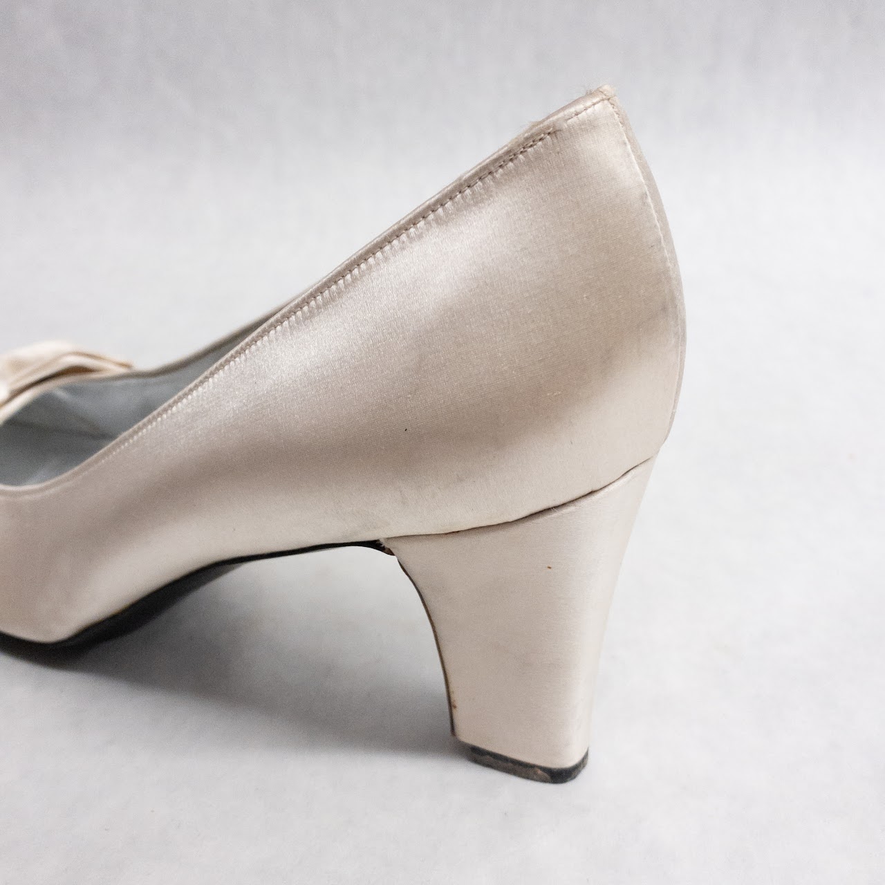 Christian Dior Vintage Ivory Satin Heels