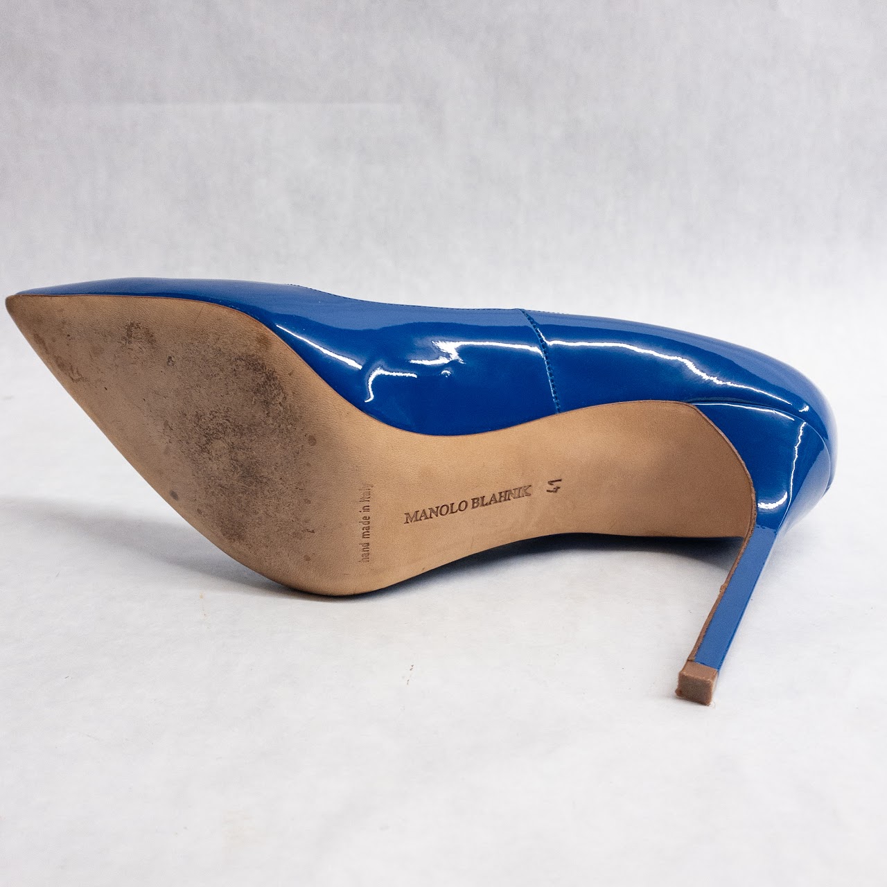 Manolo Blahnik Electric Blue Patent Leather Pumps