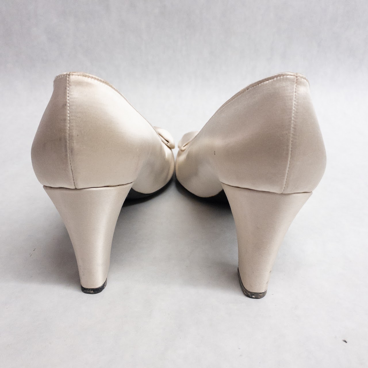 Christian Dior Vintage Ivory Satin Heels