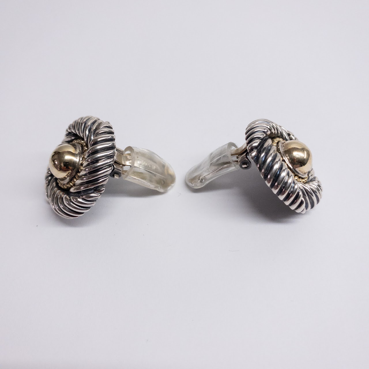 David Yurman 14K Gold and Sterling Silver Clip Earrings