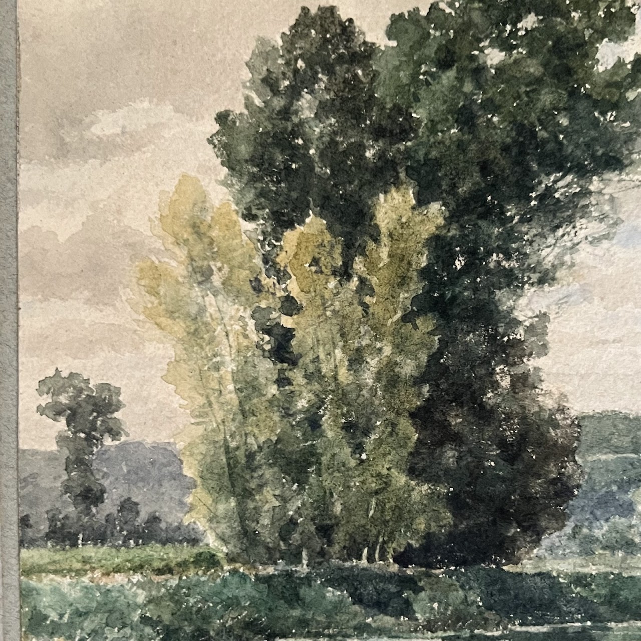 Claude-François-Auguste Mesgrigny Signed French Landscape Watercolor Painting