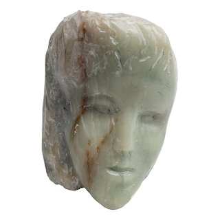 Green Marble Carved Face