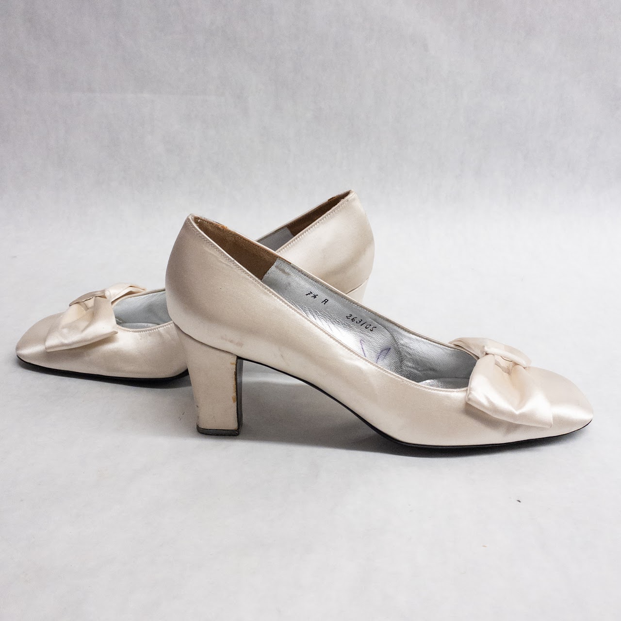 Christian Dior Vintage Ivory Satin Heels