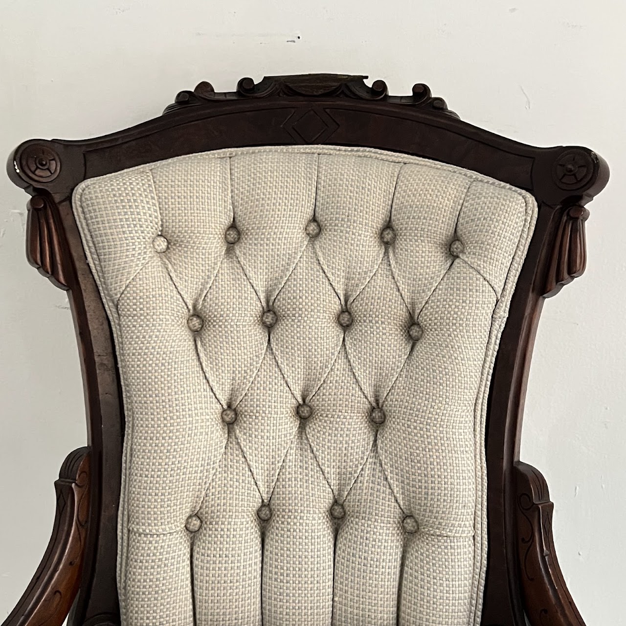 Eastlake Victorian Walnut Parlor Chair Pair