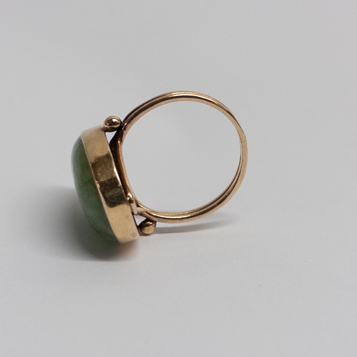 14K Gold and Serpentine Ring