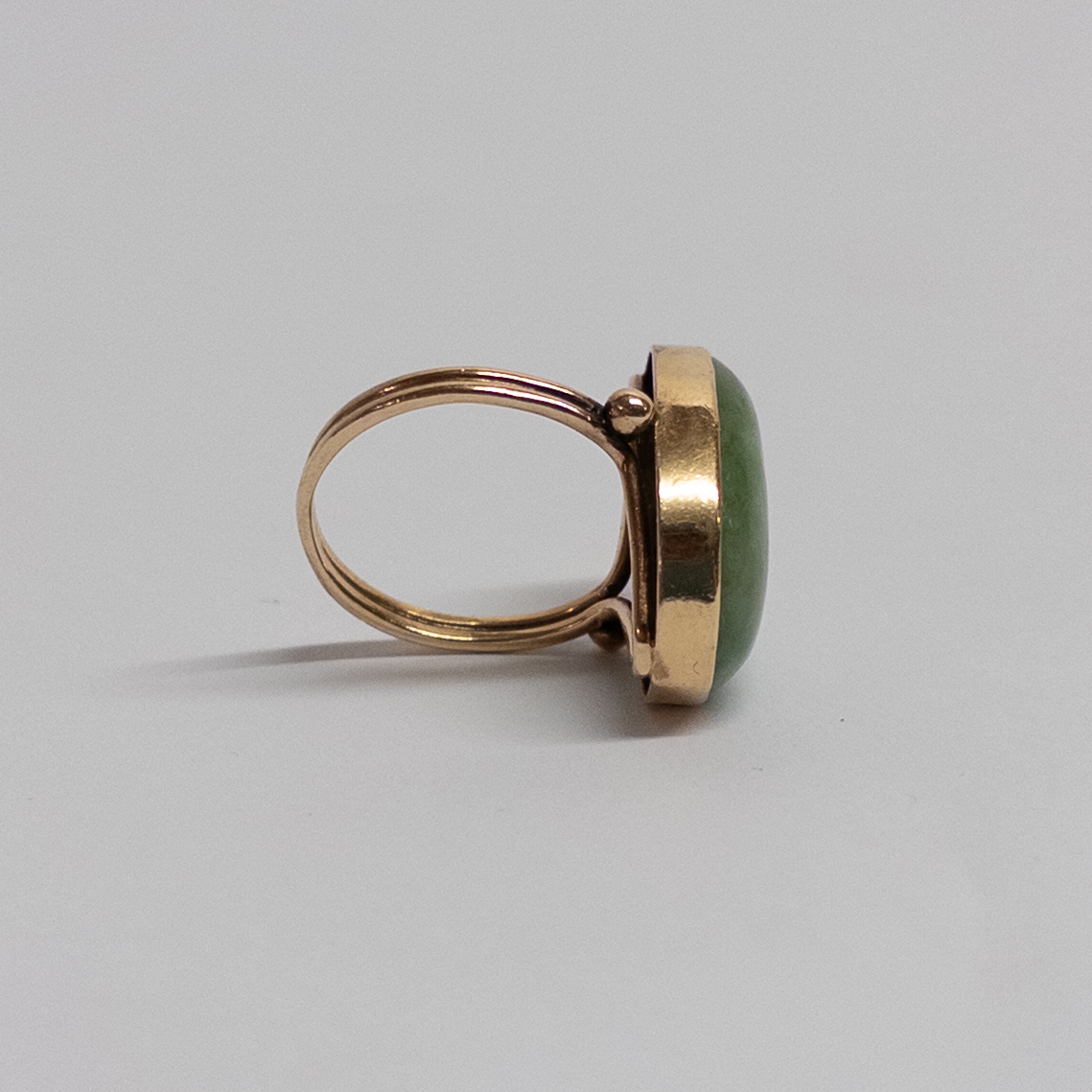 14K Gold and Serpentine Ring