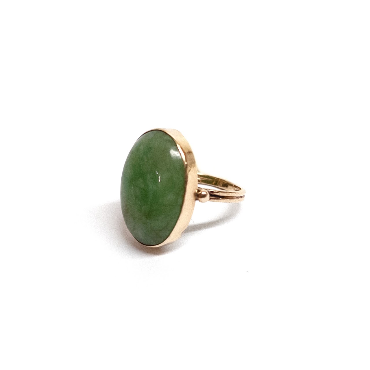 14K Gold and Serpentine Ring