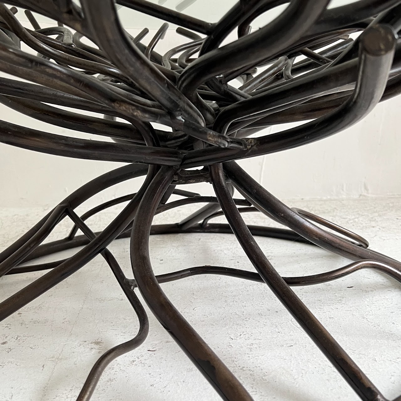 Modern Bronzed Iron Tree Root Cocktail Table