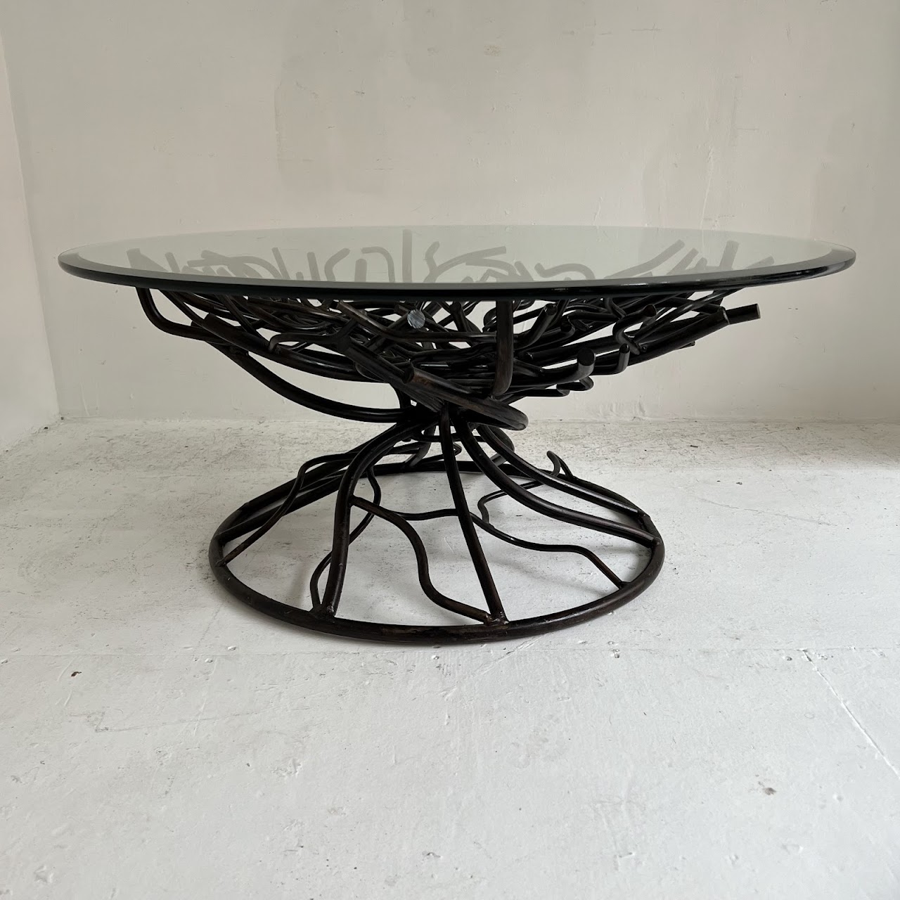 Modern Bronzed Iron Tree Root Cocktail Table