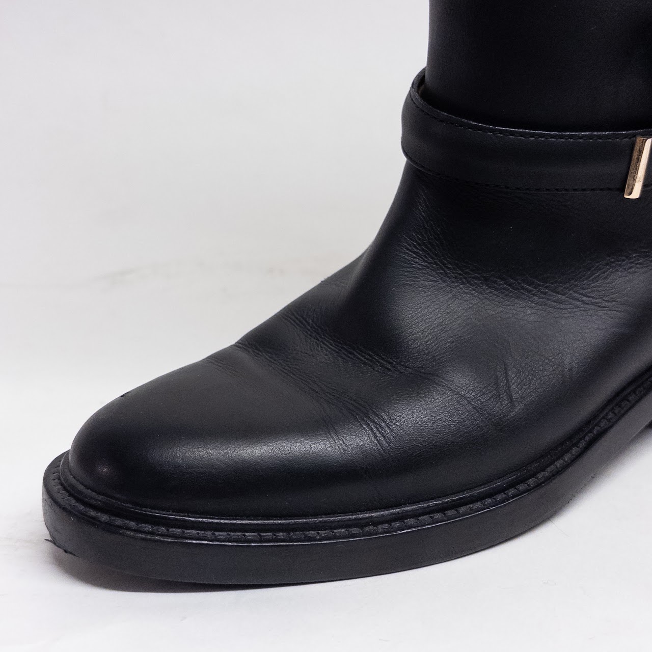 Balenciaga Black Leather Calf Boots