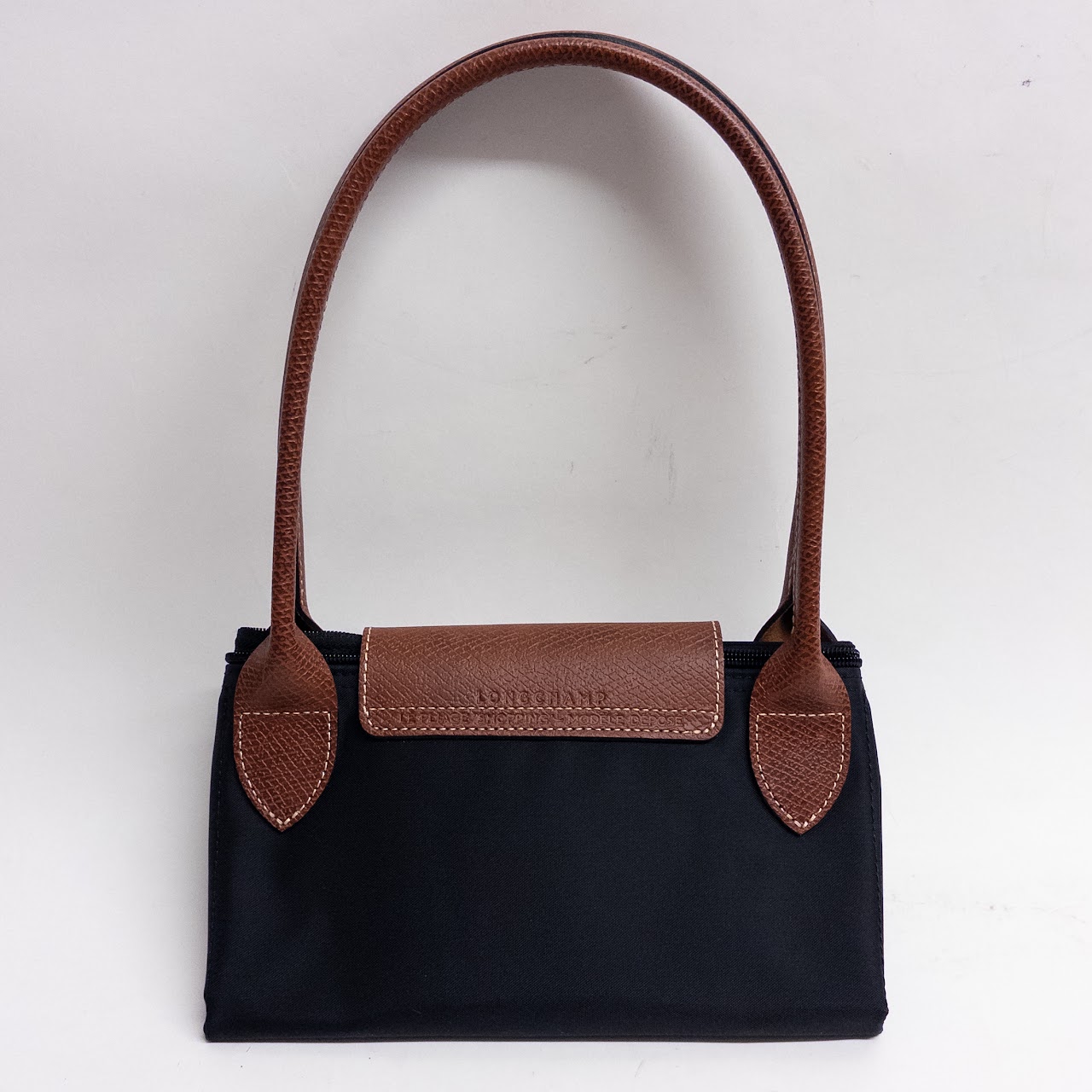 Longchamp MINT Black Le Pliage Shopping Bag