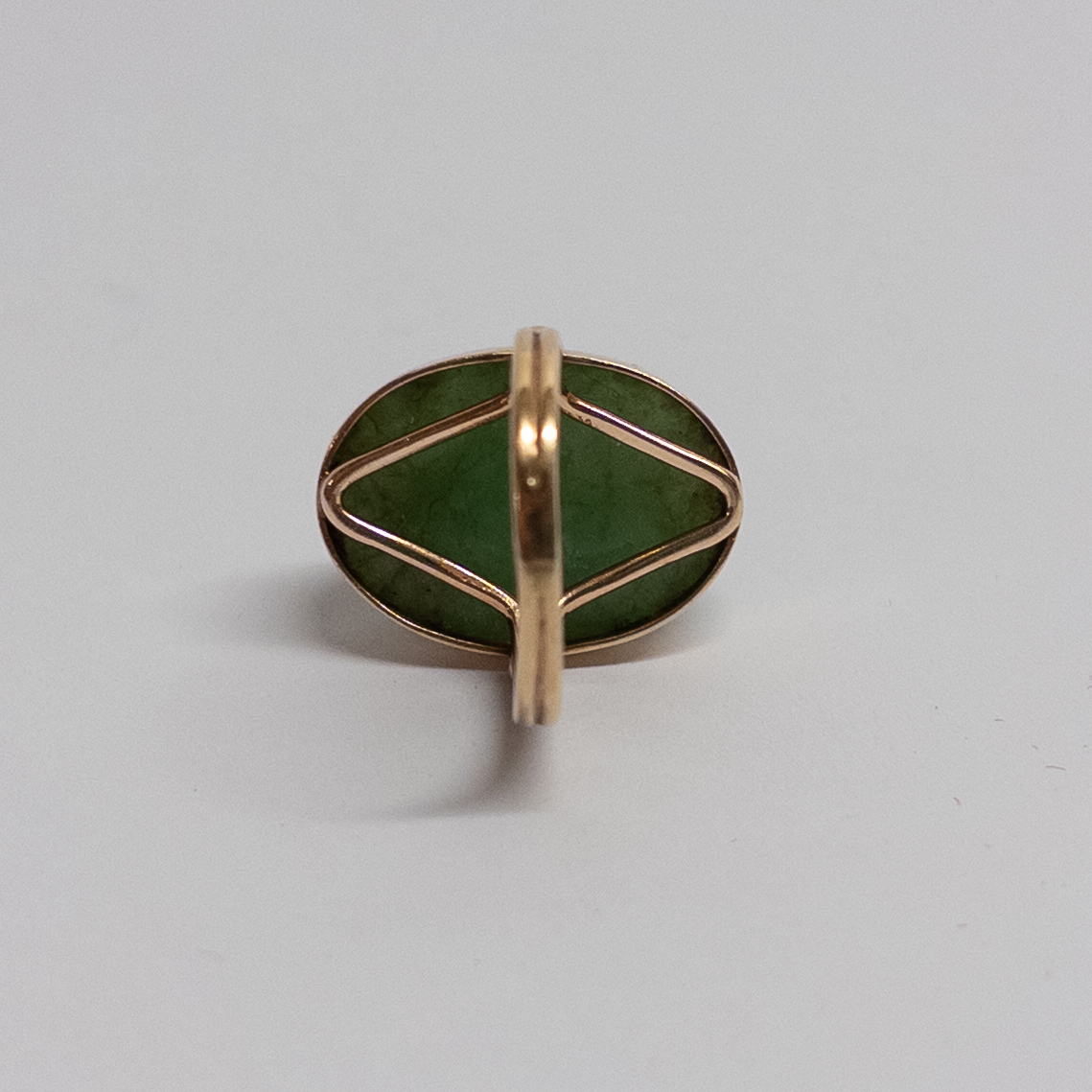 14K Gold and Serpentine Ring