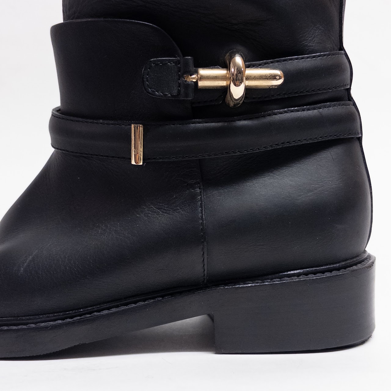 Balenciaga Black Leather Calf Boots