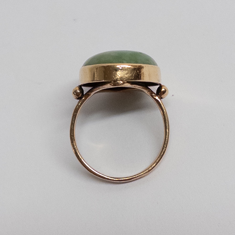 14K Gold and Serpentine Ring