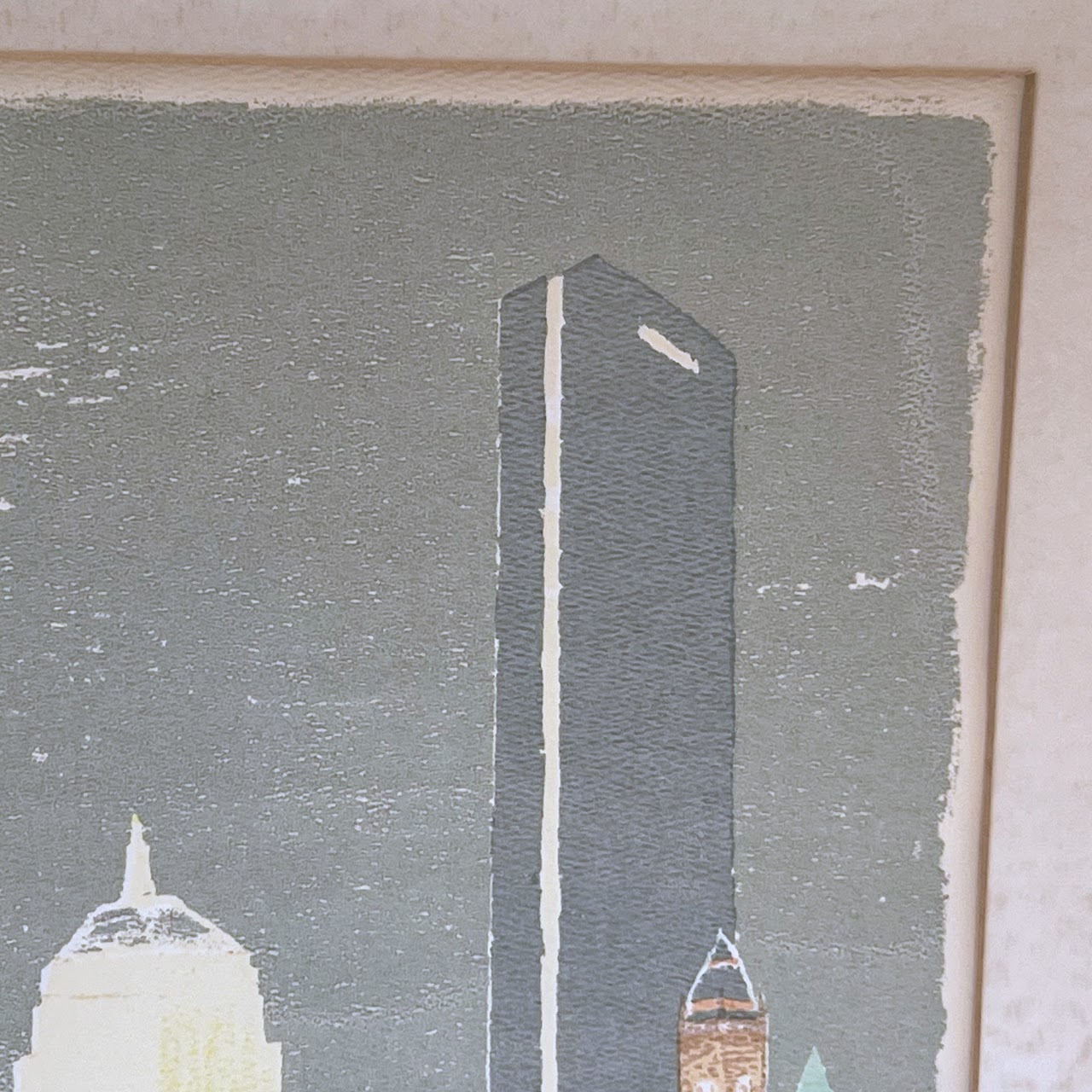 Thurman 'Storm's End' Signed Vintage Boston Skyline Lithograph