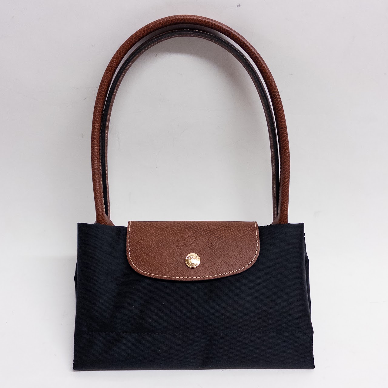 Longchamp MINT Black Le Pliage Shopping Bag