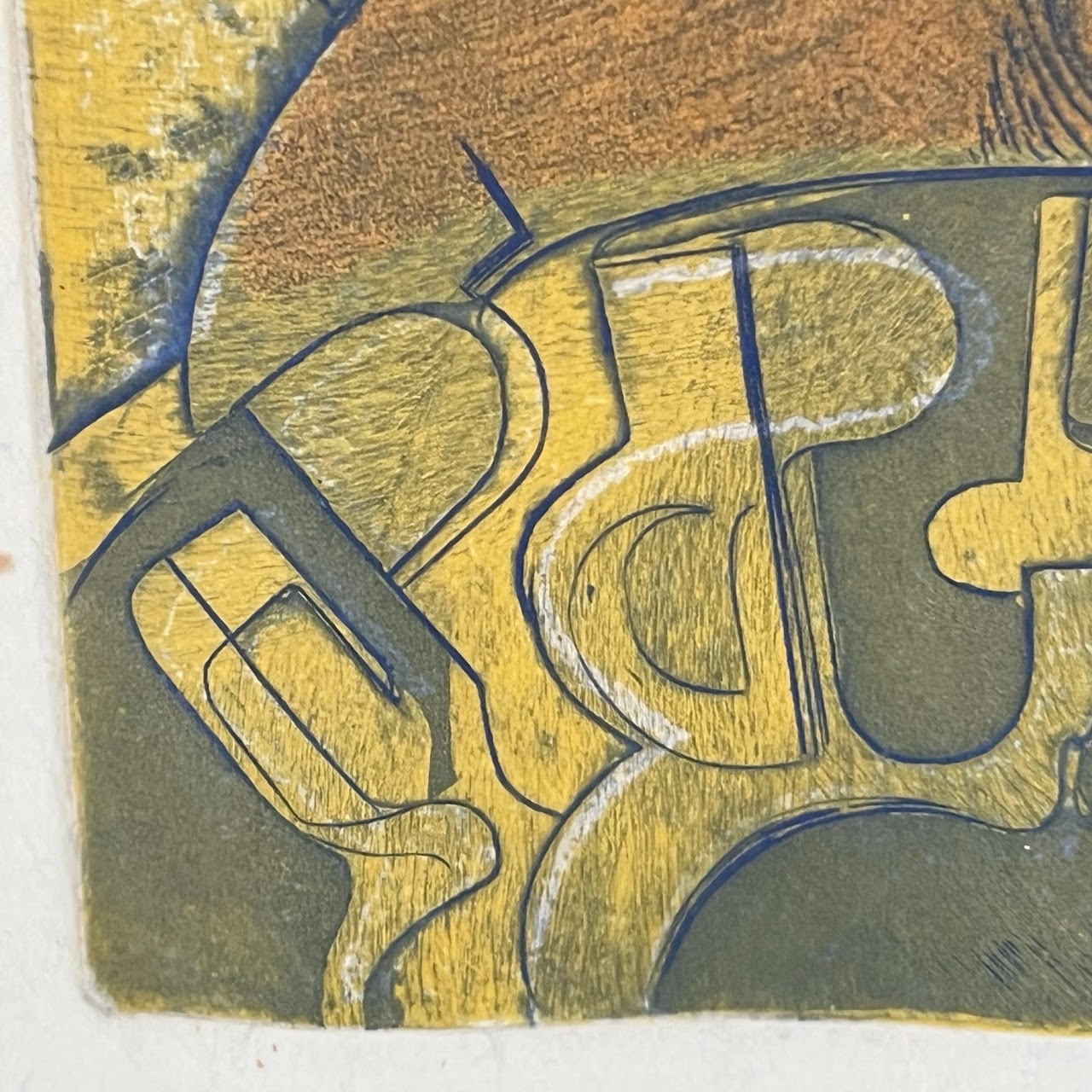 Jane George Signed Small Edition Abstract Drypoint Etching